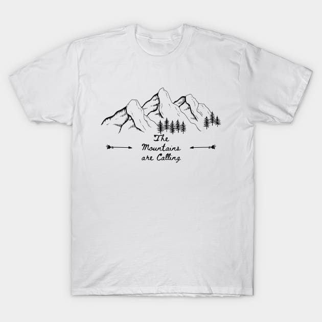 The Mountains are Calling -White T-Shirt by dkid